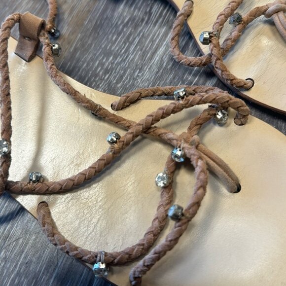 LOEFFLER RANDALL rhinestone wrap sandals size 8.5/9 US - Picture 5 of 7
